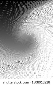 Abstract Halftone Pattern with Wave. Black and White Spiral Background. Vector. 3D Illustration