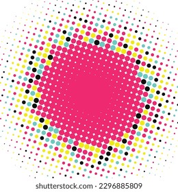 Plantilla de redondeo de diseño rosa de semitono abstracto