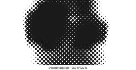 Abstract halftone portrait in black and white.  A unique artistic expression.