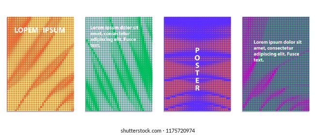 Abstract  halftone poster design template. Future gradient background. Vector templates for placards, banners and etc .