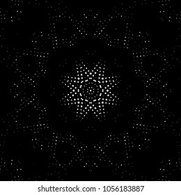 Abstract halftone psychedelic kaleidoscopic seamless pattern.vector