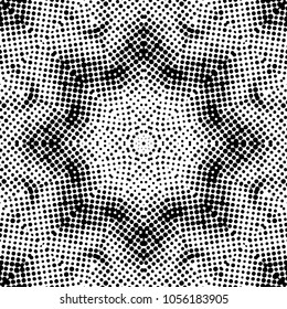 Abstract halftone psychedelic kaleidoscopic seamless pattern.vector