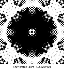 Abstract halftone psychedelic kaleidoscopic seamless pattern.vector