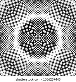 Abstract halftone psychedelic kaleidoscopic seamless pattern.vector
