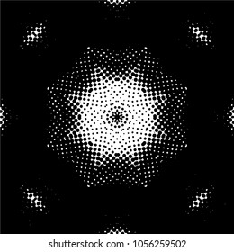 Abstract halftone psychedelic kaleidoscopic seamless pattern.vector