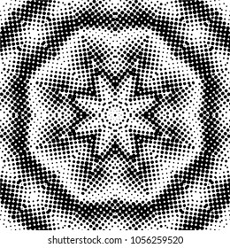 Abstract halftone psychedelic kaleidoscopic seamless pattern.vector