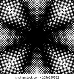 Abstract halftone psychedelic kaleidoscopic seamless pattern.vector