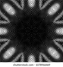 Abstract halftone psychedelic kaleidoscopic seamless pattern.vector