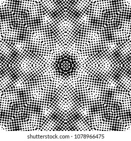 Abstract halftone psychedelic kaleidoscopic seamless pattern.vector