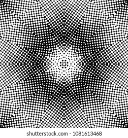 Abstract halftone psychedelic kaleidoscopic seamless pattern.vector
