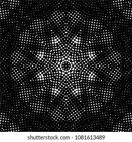 Abstract halftone psychedelic kaleidoscopic seamless pattern.vector