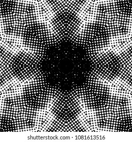 Abstract halftone psychedelic kaleidoscopic seamless pattern.vector