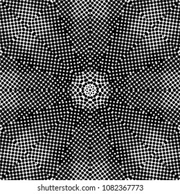 Abstract halftone psychedelic kaleidoscopic seamless pattern.vector