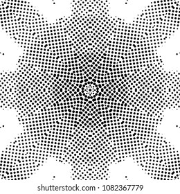 Abstract halftone psychedelic kaleidoscopic seamless pattern.vector