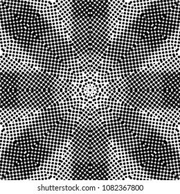 Abstract halftone psychedelic kaleidoscopic seamless pattern.vector