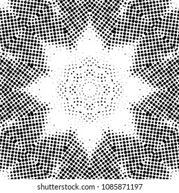 Abstract halftone psychedelic kaleidoscopic seamless pattern.vector