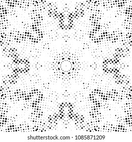 Abstract halftone psychedelic kaleidoscopic seamless pattern.vector