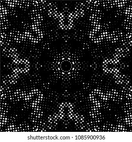 Abstract halftone psychedelic kaleidoscopic seamless pattern.vector
