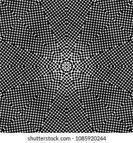 Abstract halftone psychedelic kaleidoscopic seamless pattern.vector
