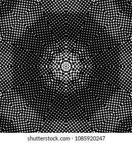 Abstract halftone psychedelic kaleidoscopic seamless pattern.vector