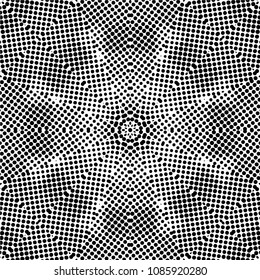 Abstract halftone psychedelic kaleidoscopic seamless pattern.vector