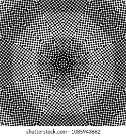 Abstract halftone psychedelic kaleidoscopic seamless pattern.vector
