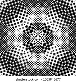 Abstract halftone psychedelic kaleidoscopic seamless pattern.vector