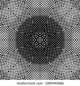 Abstract halftone psychedelic kaleidoscopic seamless pattern.vector