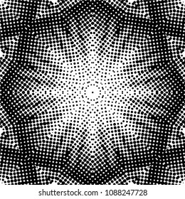 Abstract halftone psychedelic kaleidoscopic seamless pattern.vector