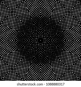 Abstract halftone psychedelic kaleidoscopic seamless pattern.vector