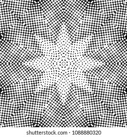 Abstract halftone psychedelic kaleidoscopic seamless pattern.vector