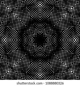 Abstract halftone psychedelic kaleidoscopic seamless pattern.vector