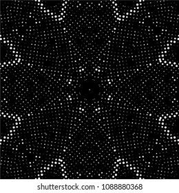 Abstract halftone psychedelic kaleidoscopic seamless pattern.vector