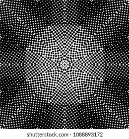 Abstract halftone psychedelic kaleidoscopic seamless pattern.vector