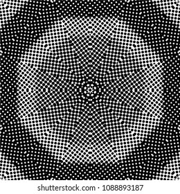 Abstract halftone psychedelic kaleidoscopic seamless pattern.vector