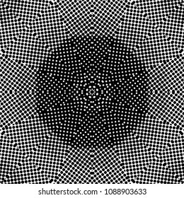 Abstract halftone psychedelic kaleidoscopic seamless pattern.vector