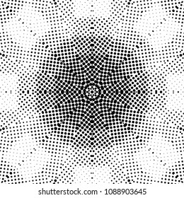 Abstract halftone psychedelic kaleidoscopic seamless pattern.vector