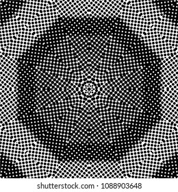 Abstract halftone psychedelic kaleidoscopic seamless pattern.vector