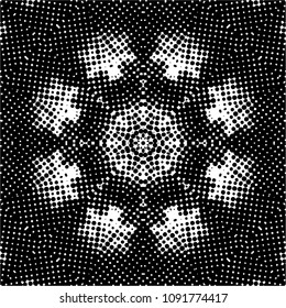 Abstract halftone psychedelic kaleidoscopic seamless pattern.vector