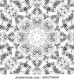 Abstract halftone psychedelic kaleidoscopic seamless pattern.vector