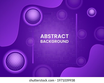 Abstract Halftone Purple Background With 3D Balls Or Sphere.