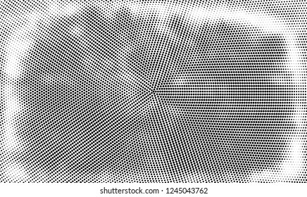 Abstract halftone radial black and white