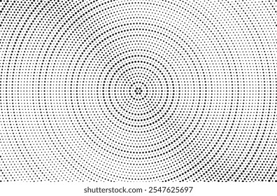 Abstract Halftone Radial Spin Effect Background. Grunge halftone gradient background. Retro pixelated backdrop. Anime or manga style comic overlay. Vector graphic design textured template