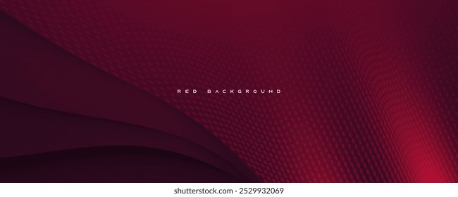 Abstract halftone red background wavy texture design vector