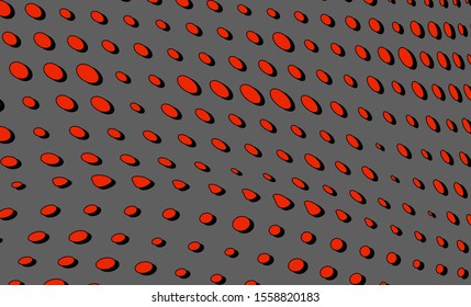 Abstract halftone red dots. Vector pop art texture. Grunge wave pattern