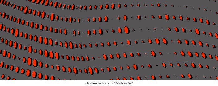Abstract halftone red dots. Vector pop art texture. Grunge wave pattern