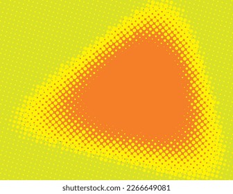 Resumen mancha naranja rojiza de tono medio con borde amarillo sobre fondo de color peral. Patrón gráfico vectorial. Colores CMYK