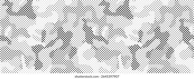 Abstrato meio-tom camuflagem sem costura, levou textura estilo. Padrão de pontos em cores pretas, fundo digital camuflado. Papel de parede de arte vetorial em pixels