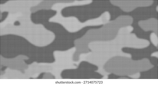 Abstrakte Halbton nahtlose Camouflage, führte Stil Textur. Punktmuster in schwarzen Farben, digitaler Hintergrund. Vektor Pixel Kunst Tapete