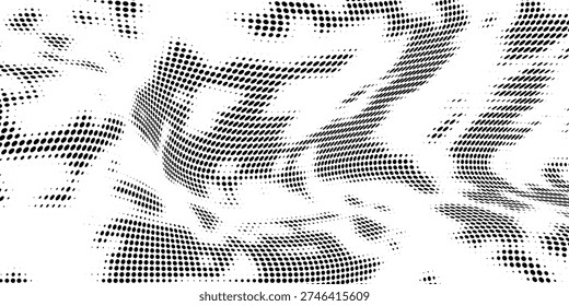 Abstract halftone seamless camouflage, led style texture. Dot pattern in black colors, camo digital background. Vector pixel art wallpaper
